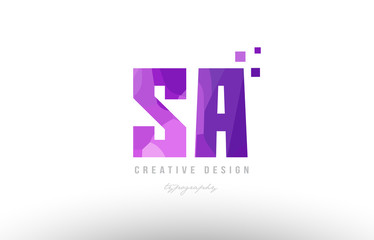 sa s a pink alphabet letter logo combination with squares