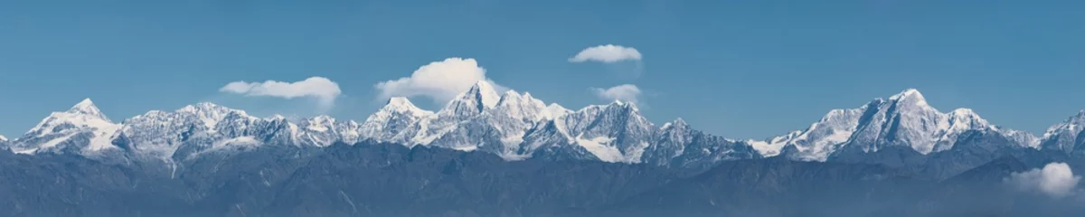 Poster Himalaya-pieken gezien vanaf de Nagarkot-uitkijktoren, Nepal © Ingo Bartussek