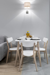 Stylish modern breakfest table