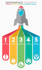 INFOGRAPHICS element abstract modern design the numbers top five template