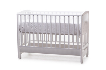 Baby bed cot isolated on the white background