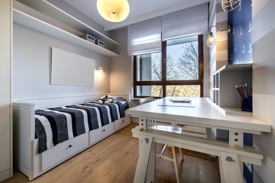 Modern Teenager Room In Maritime Style