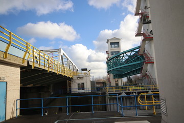 The Algerakering, large water barrier to protect the land below sealevel behind it in Krimpen aan den IJssel, The Netherlands