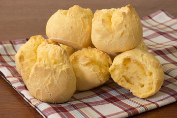 tradicional brazilian bread with coffee and jam  (pao de queijo com cafe e geleia)