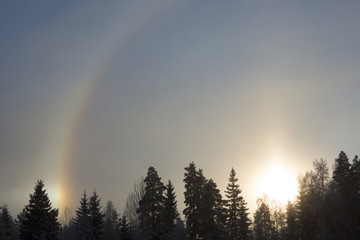 Halo effect in Finland during cold January day.