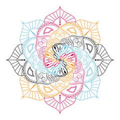 Flower Mandala. Vintage decorative elements. Oriental pattern, vector illustration. Islam, Arabic, Indian, moroccan,spain, turkish, pakistan, chinese, mystic, ottoman motifs. Coloring book page - 189053692