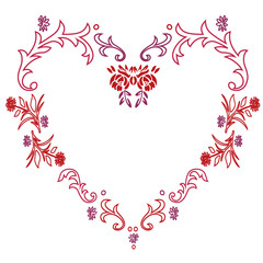 Fototapeta na wymiar Floral Heart Frame