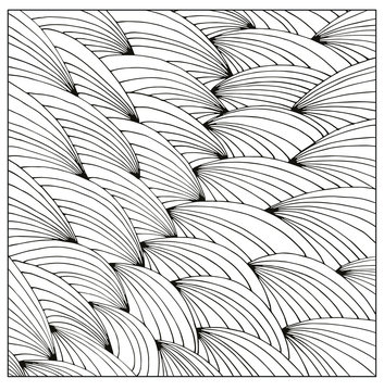 Difficult Hand drawn Uncolored Adult Coloring book page. Can be used as adult coloring book, coloring page, card, illustration vector