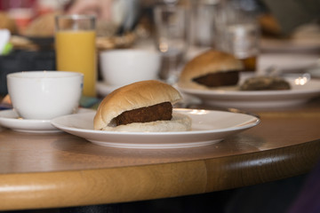 snack croquette on bread during lunch