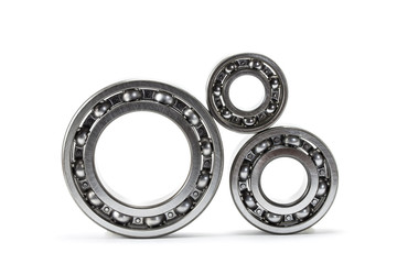 Naklejka premium Close up of bearings isolated on white