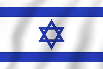 Israel flag. Realistic vector illustration flag. National symbol design.
