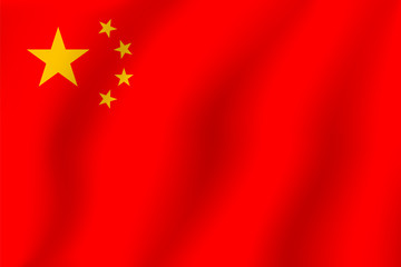 China flag. Realistic vector illustration flag. National symbol design.
