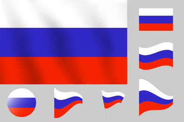 Fototapeta premium Russian federation flag. Realistic vector illustration flag. National symbol design.