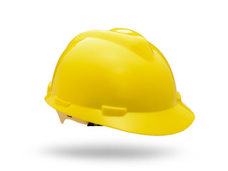 Yellow helmet isolate on white background