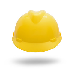 Yellow helmet isolate on white background