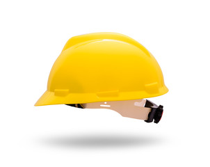 Yellow helmet isolate on white background