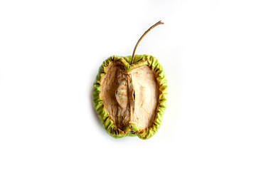 withered apple isolated