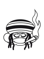 gesicht kopf kiffen kiffer hanf weed joint raggae jamaika rastalocken drogen rauchen bekifft stoned sitzend frosch klein süß niedlich quak comic cartoon clipart