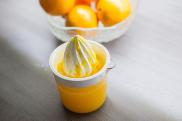 Squeezed Orange Juice in Juicer