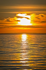 Colorful sunset over the lake Balaton in Hungary.