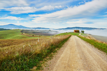 Landscape of San Quirico d'Orcia, Tuscany, Italy