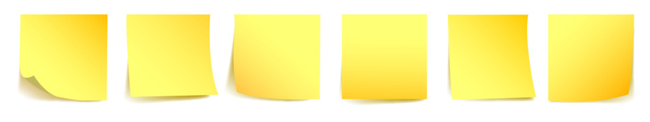 Set yellow sticky papers - vector