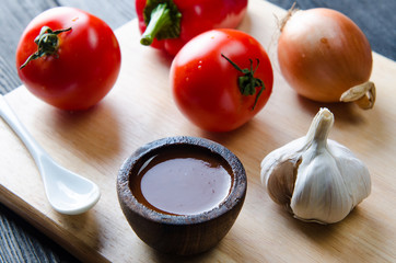 Ingredients ready for italian pasta sauce