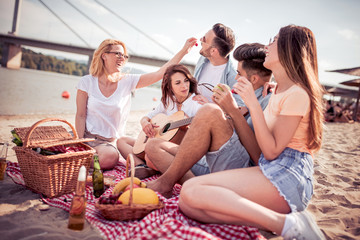 Young friends on the beach.