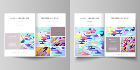 Fototapeta na wymiar Business templates for bi fold brochure, flyer. Cover design template, abstract vector layout in A4 size. Bright color colorful minimalist backdrop, geometric shapes, beautiful minimalistic background