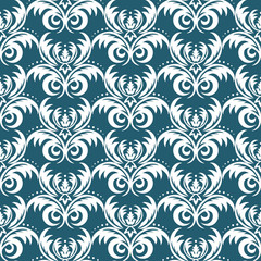 Vector seamless floral damask pattern. Rich ornament, old Damascus style. Royal victorian seamless pattern for wallpapers, textile, wrapping, wedding invitation. Damask woman pattern. EPS8