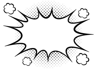 pop art bubble blank, black and white 