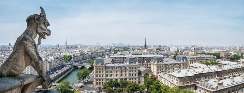 Panorama Blick auf Paris von der Kathedrale Notre Dame