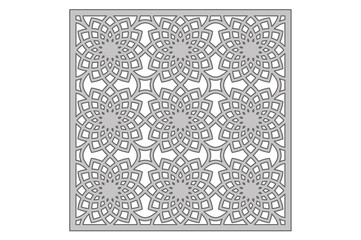 Obraz premium Template for cutting. Geometric flower pattern. Laser cut. Ratio 1:1. Vector illustration.