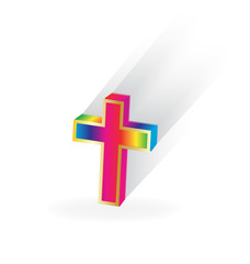 Obraz premium Multi-colored religion cross vector