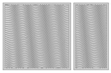 Template for cutting. Geometric line pattern. Laser cut. Set ratio 1:2, 1:1. Vector illustration.