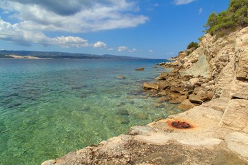 Beautiful view of the Adriatic Sea in Croatia, Southern Dalmatia