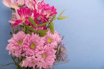 Pink and purple flowers bouquet