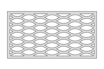 Template for cutting. Geometric line pattern. Laser cut. Ratio 1:2. Vector illustration.