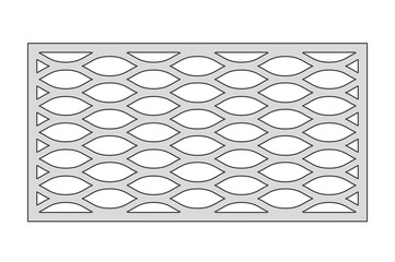 Template for cutting. Geometric line pattern. Laser cut. Ratio 1:2. Vector illustration.