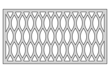 Template for cutting. Geometric line pattern. Laser cut. Ratio 1:2. Vector illustration.