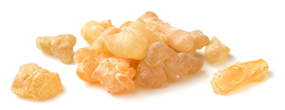 Pure Organic Frankincense Resin isolated on white