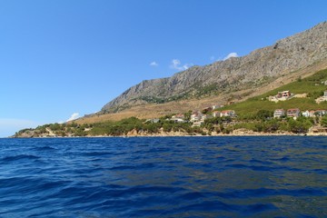 Beautiful view of the Adriatic Sea and coastline in Croatia, Southern Dalmatia 