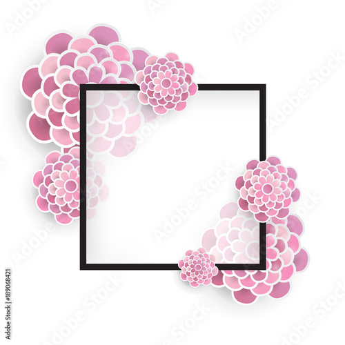Elegant Floral Background With 3d Paper Flowers And Place For Text Spring Greeting Card