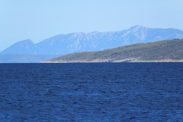 Beautiful view of the Adriatic Sea in Croatia and Brac island, Southern Dalmatia