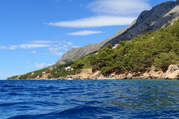 Fototapeta premium Beautiful view of the Adriatic Sea and coastline in Croatia, Southern Dalmatia 