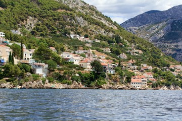 Fototapeta na wymiar Beautiful view of the Adriatic Sea in Croatia in southern Dalmatia, Pisak village