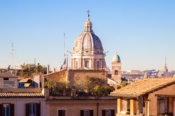 View of the roofs of Rome from the staircase of spain.