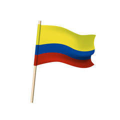Colombia flag on white background