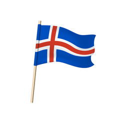 Iceland flag on white background