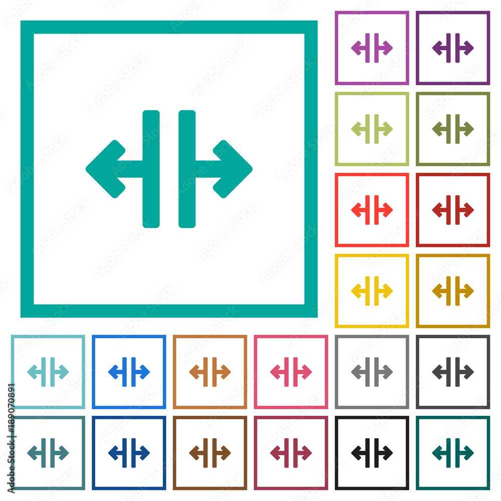 Poster vertical split tool flat color icons with quadrant frames
